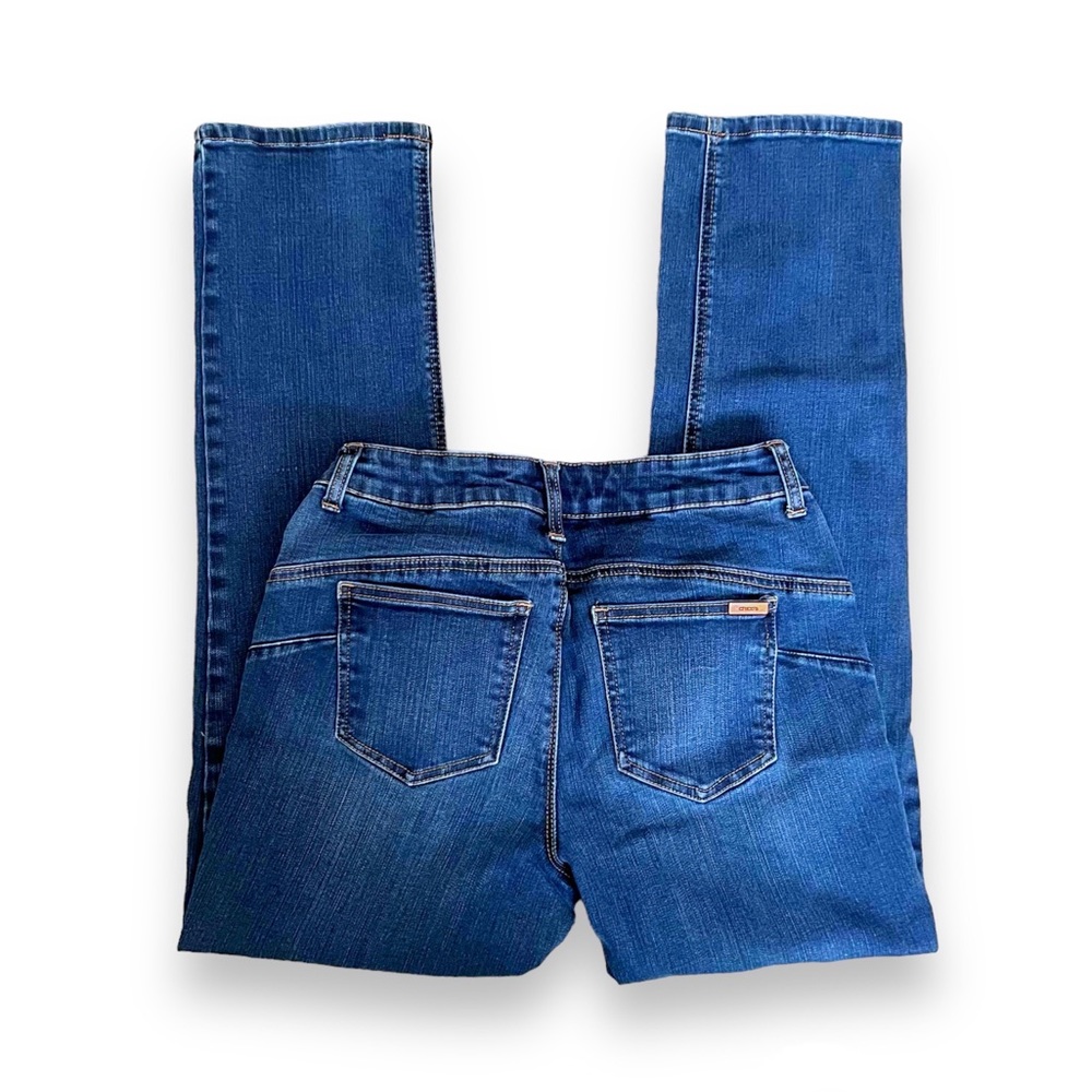 Dark wash straight leg jeans